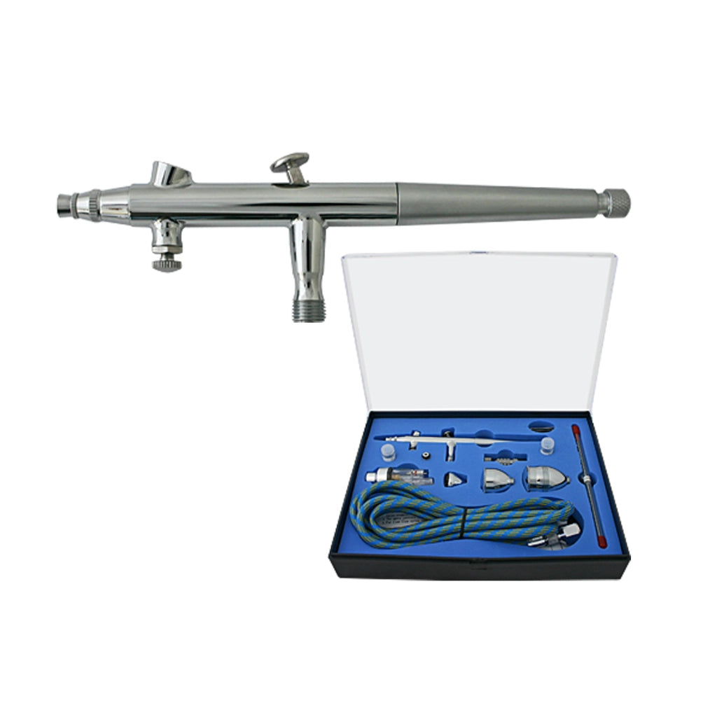 Aerografo doppia azione mod.186K, serbatoi 2, 5, 13ml, ugelli 0,2 0,5 mm, Filtro Aeropenna aerografia