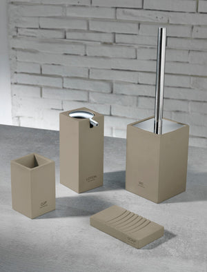 Set 4 Accessori da Bagno in Resina TFT Accessories Tortora