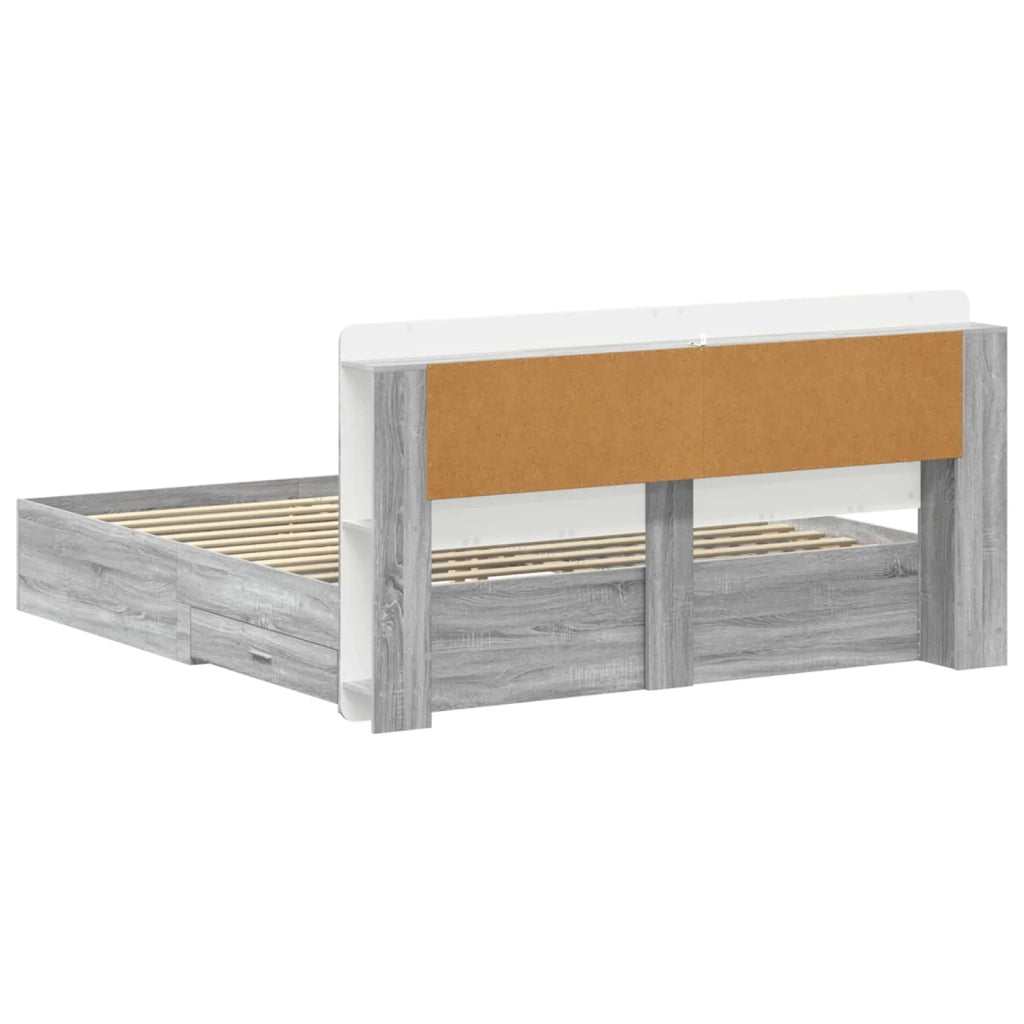 Telaio del letto con storage Sonoma grigio 200 x 200 cm 3433902