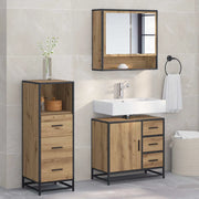 Set di mobili per il bagno con porta 3 pcs Rovere artigianale 3402333