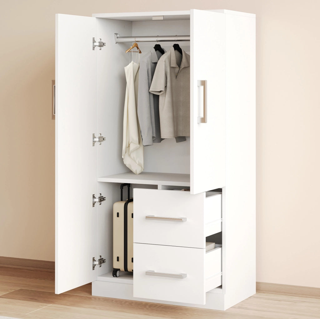 Armadio per bambini 70x40x135 cm con 2 ante e cassetti