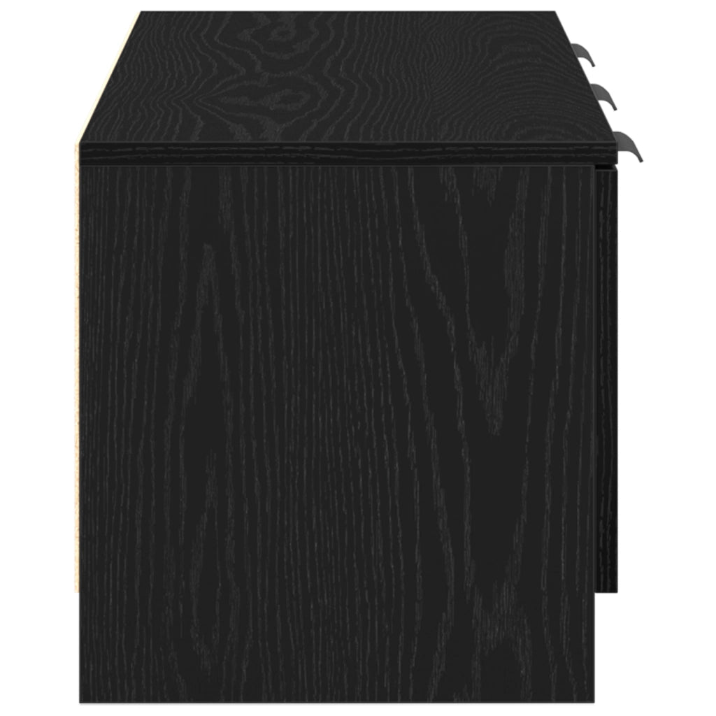 Mobile TV  Nero Rovere 102x35x36,5 cm Legno ingegnerizzato