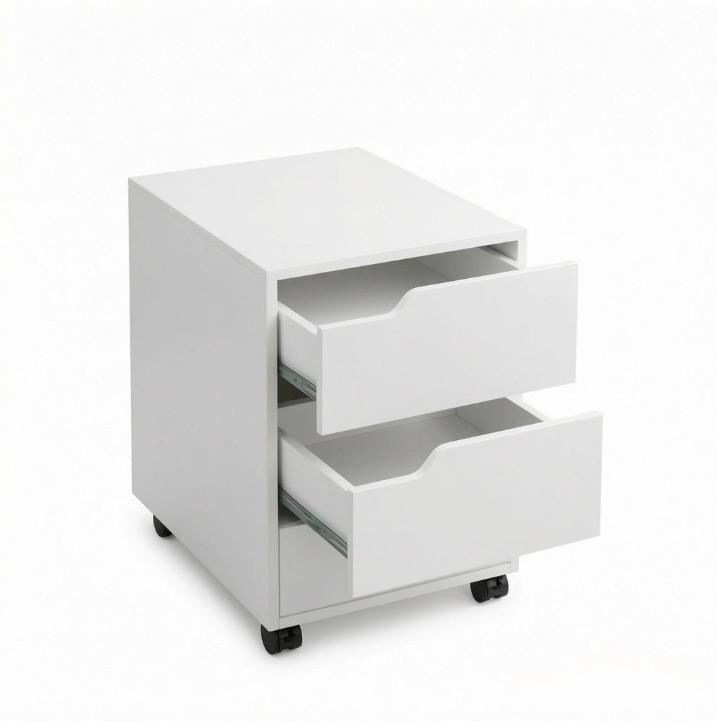 Mobile Rollcontainer aus MDF mit 3 Schubladen, 40x50x57,5 cm, Weiß