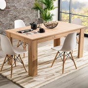 Lanusei, Tavolo Allungabile 8 Posti, 160.5x90.5x76.5h cm Marrone Rovere Nodi