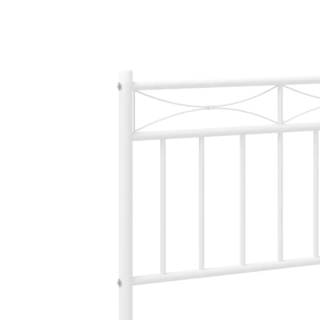 Giroletto con Testiera-Struttura Letto con testiera Metallo Bianco 80x200 cm 654701