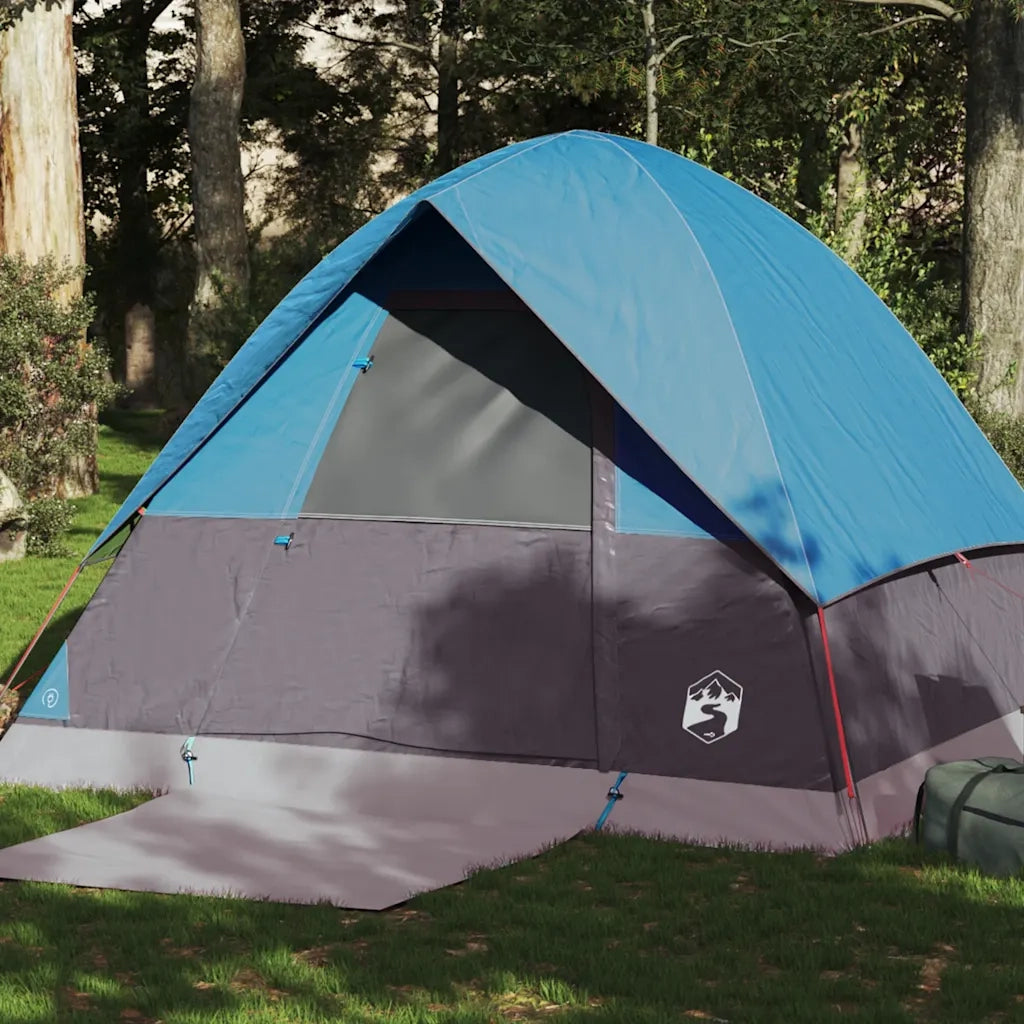Tenda da Campeggio a Cupola per 4 Persone-Tenda per Escursionismo Blu Impermeabile 906789