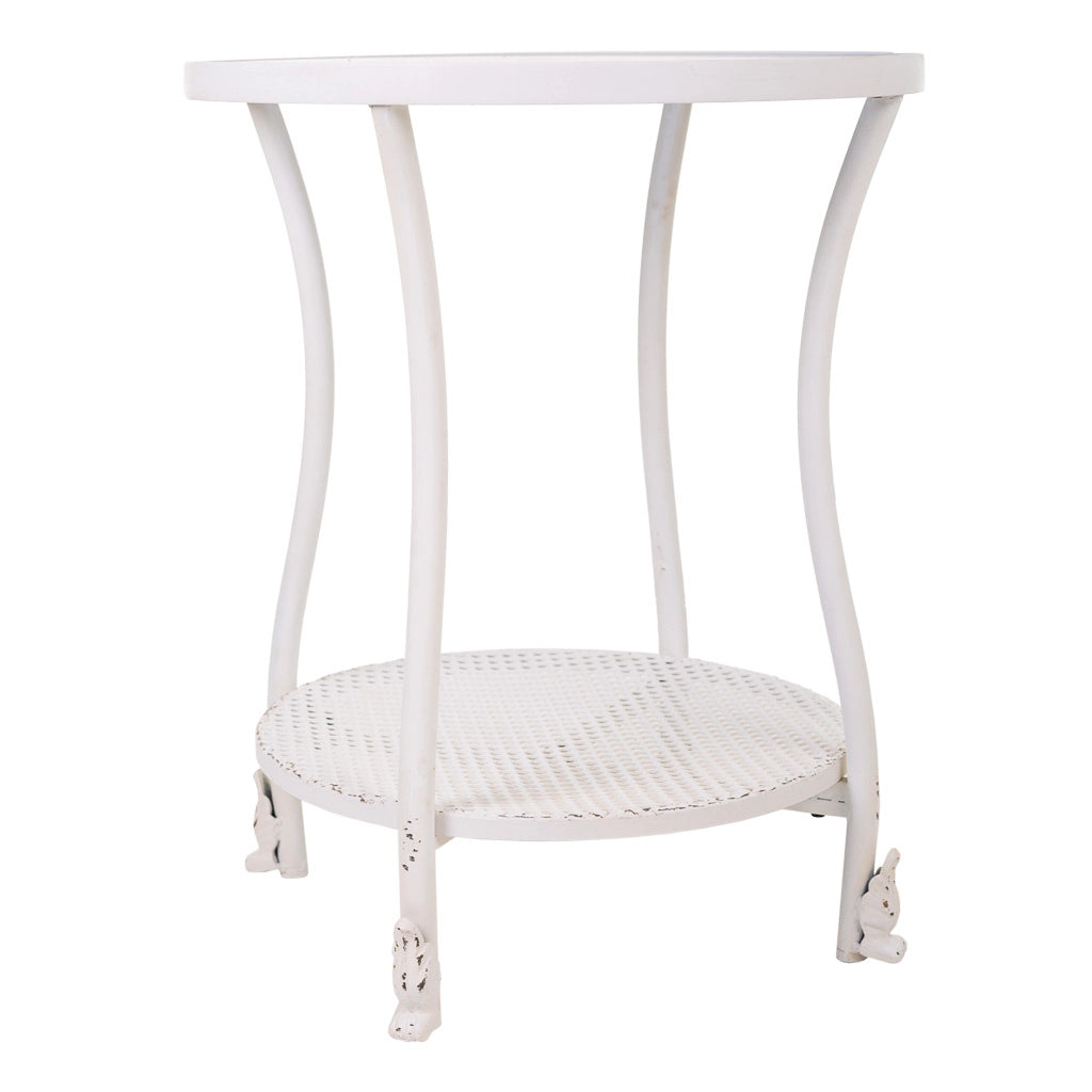 Tavolino in metallo bianco 50x50x60h