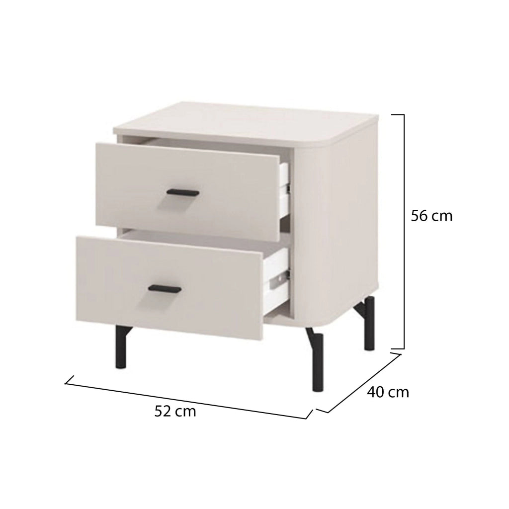 Salara, Comodino un Ripiano, 51.5x40x56h cm Bianco