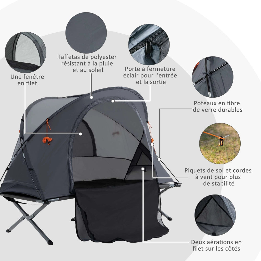 Letto da campeggio 3 in 1 con tenda e materasso ¨C zephmum ¨C singolo