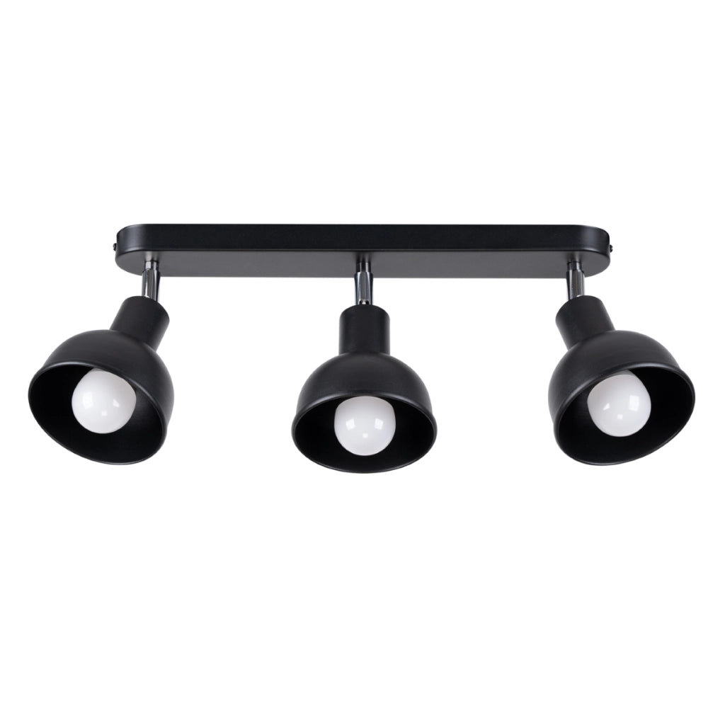 Lampada LED Elba Bittersweet Shimmer regolabile in acciaio nero a 3 luci