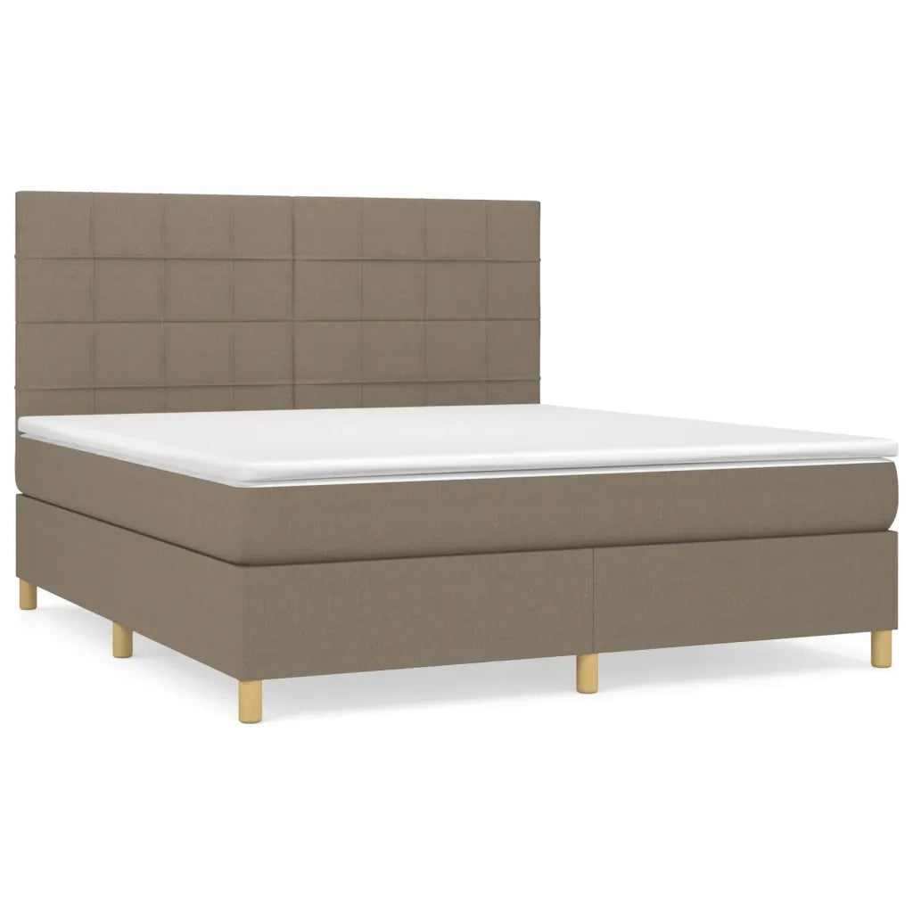 Giroletto a Molle con Materasso Tortora 180x200 cm in Tessuto 3142357