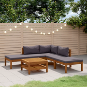 Set Divani da Giardino 6 pz con Cuscini in Massello di Acacia 3086892