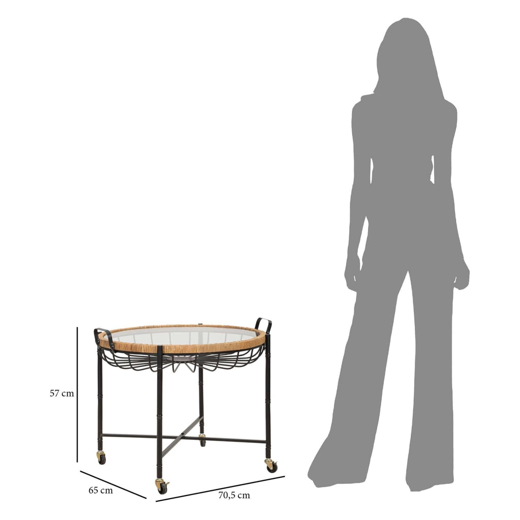 TamDao, Tavolino da Salotto con Ruote, 57x65x71h cm Marrone