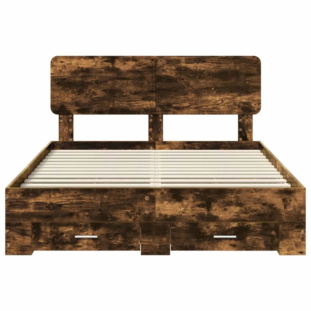 Struttura del letto Rovere fumé 140 x 190 cm Legno multistrato 3412377