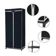 Armadio con vano porta abiti 75 x 50 x 170 cm facile da montare design elegante in tessuto non tessuto nero 20_0010307