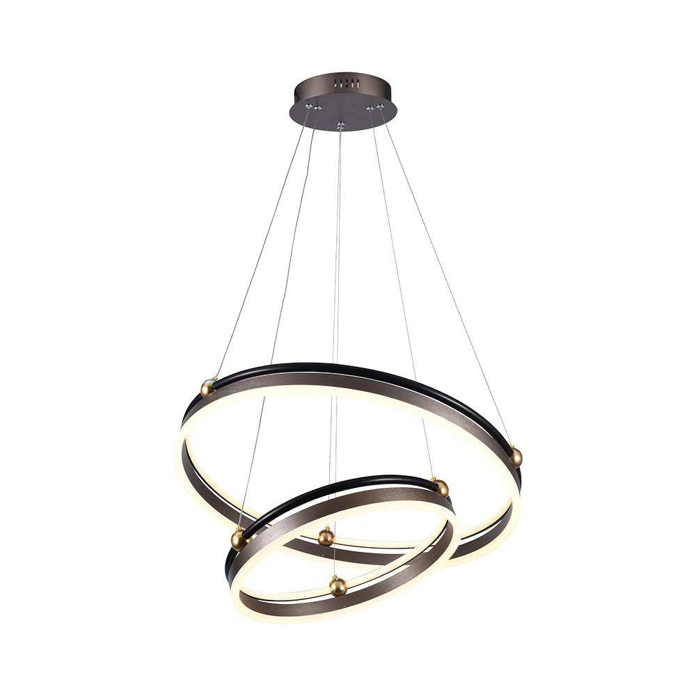 Lampada a sospensione LED 50W 3000K 2 anelli bronzo V-TAC