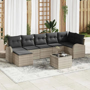 Set di divani con cuscino 8 pcs Grigio chiaro polyrattan 3354811
