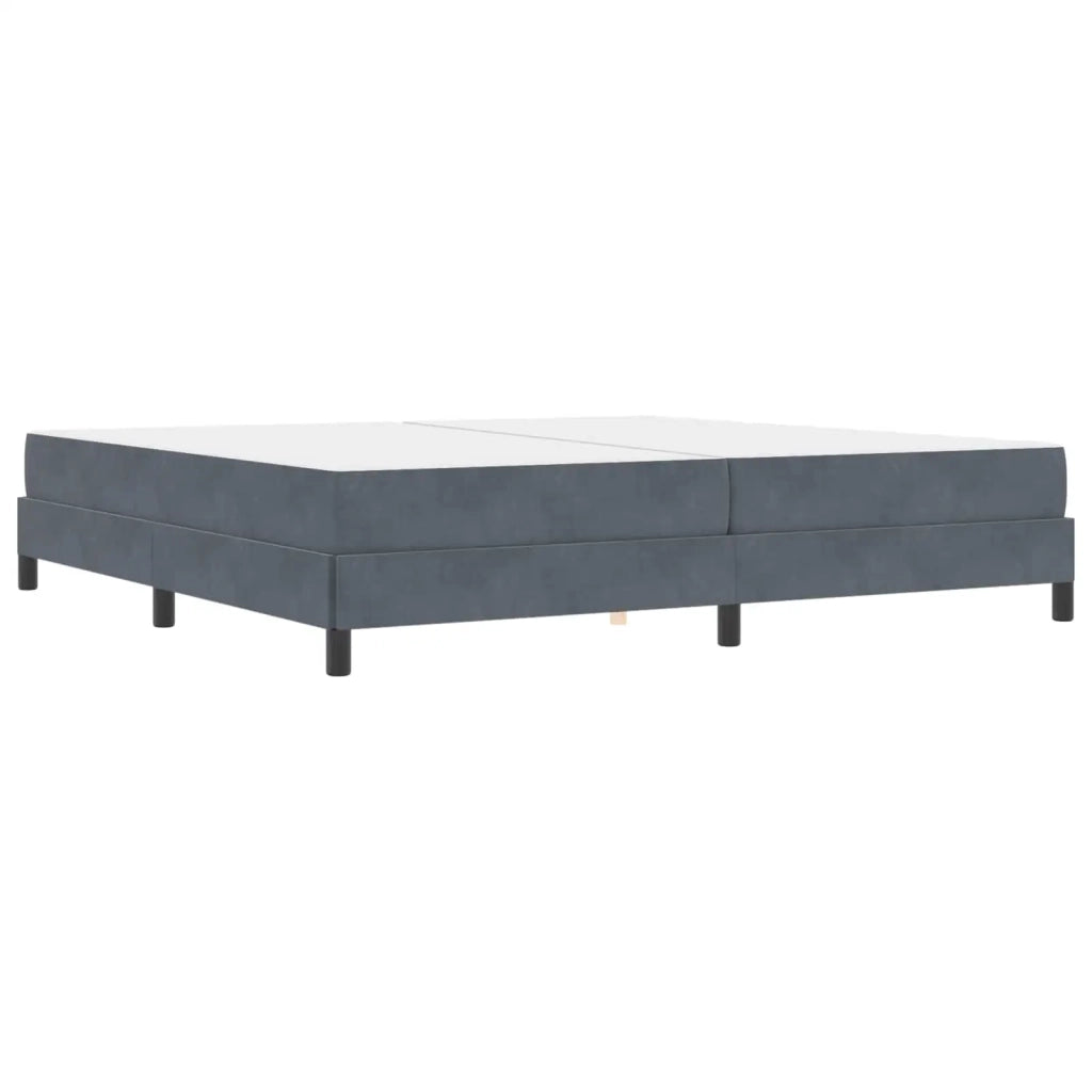 Letto a molle con materasso Grigio scuro 200 x 200 cm Tessuto