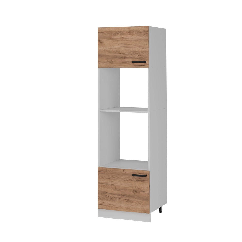 Mobile cucina microonde R-Line Rovere dorato/Bianco 60 cm senza piano di lavoro Vicco