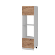 Mobile cucina microonde R-Line Rovere dorato/Bianco 60 cm senza piano di lavoro Vicco