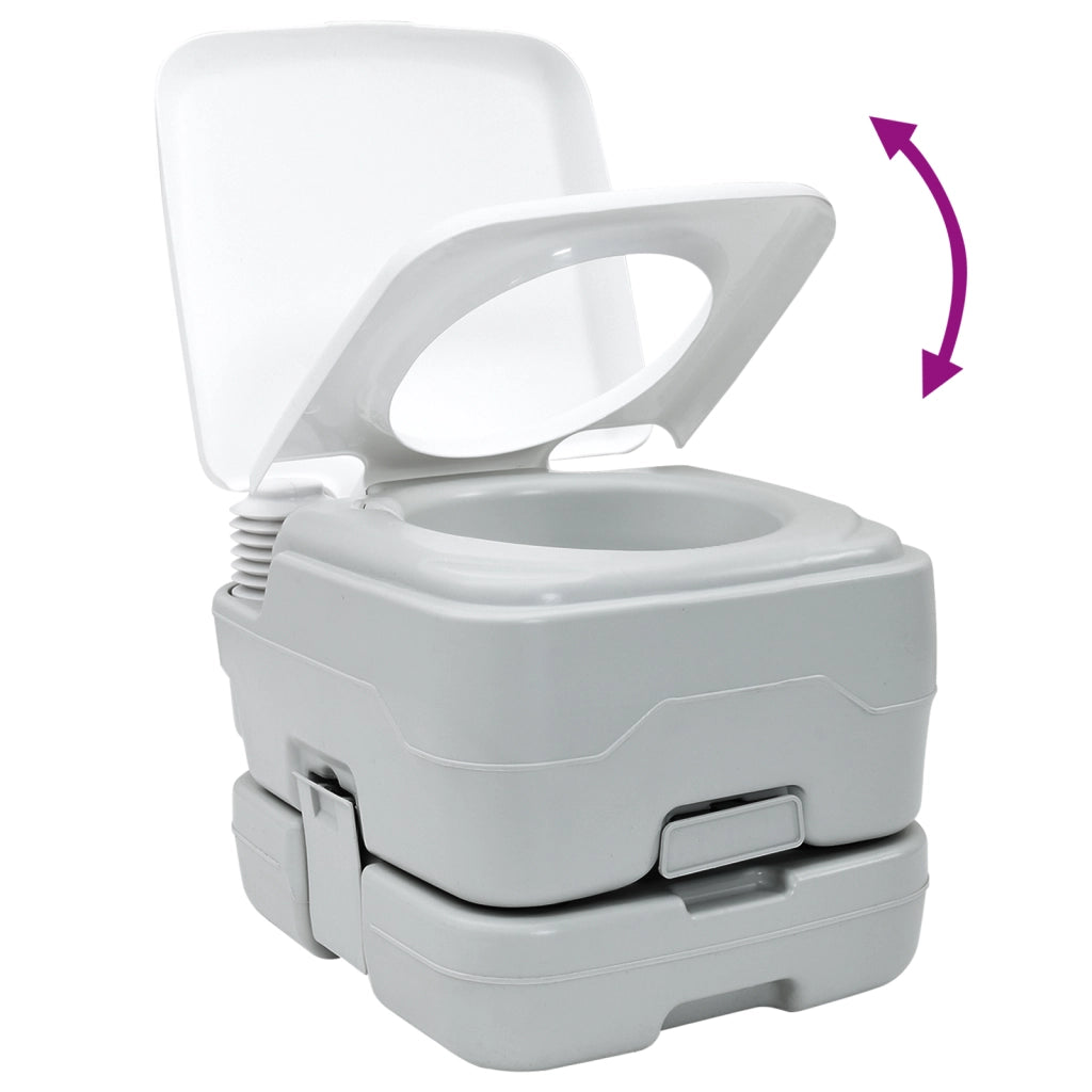 Toilette Portatile  Grigia e Bianca in Plastica 10 L