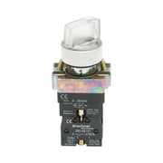 Selettore a 2 posizioni con ritenuta e indicatore di segnalazione a LED bianco 1NO+1NC, 220V, LAY5 Breckner Germany