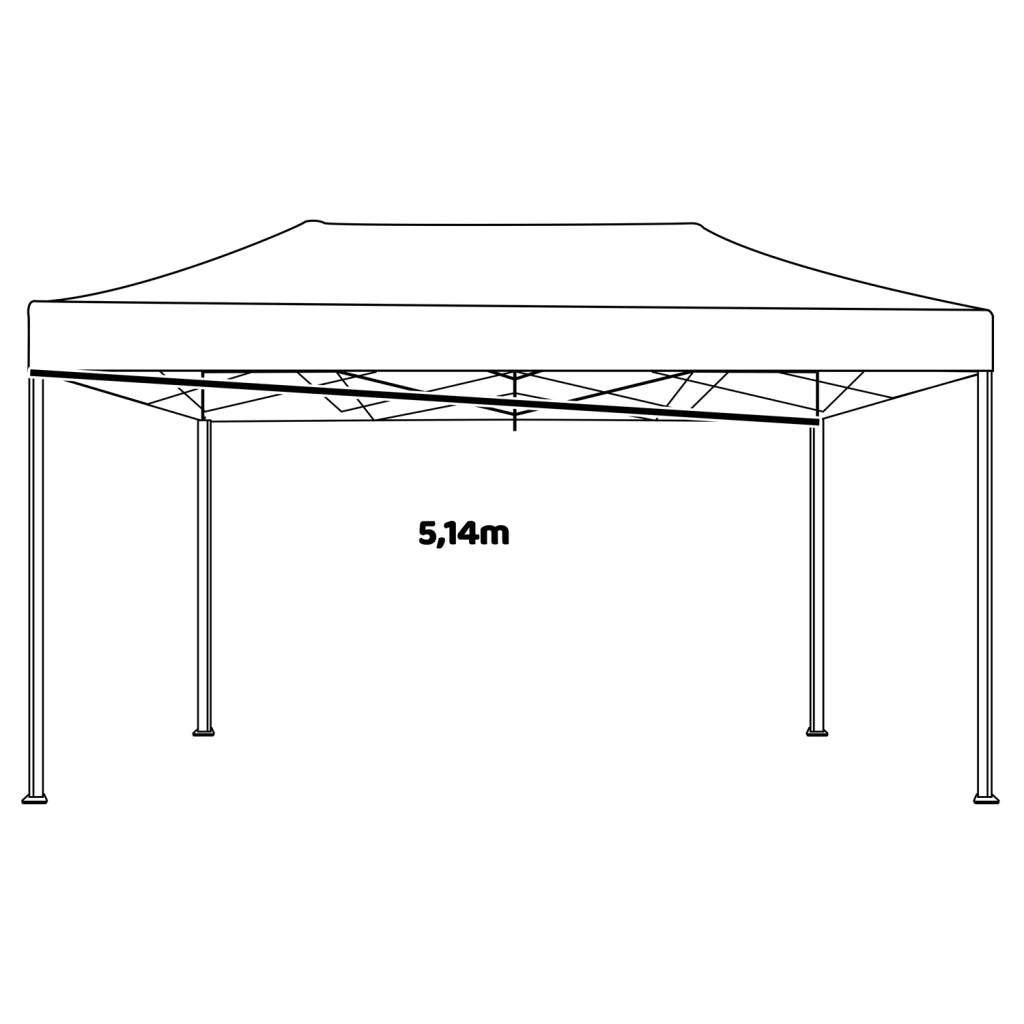 Kebon Tenda / Gazebo Per Giardino 3X4,5 Mt Impermeabile Tendone Pieghevole Per Fiere E Mercati Colore Nero