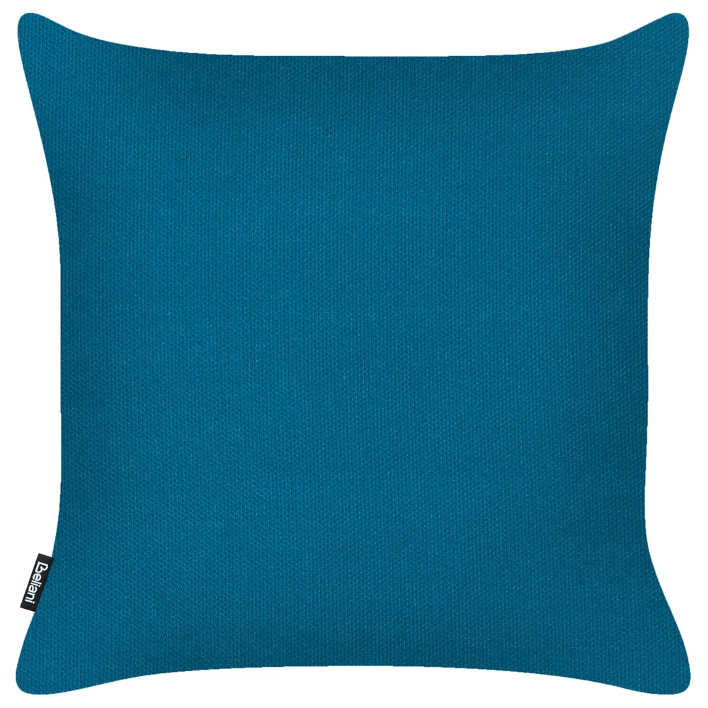Set di 3 Cuscini Decorativi da Esterno Bianco e Blu in Poliestere per Giardino