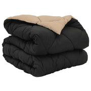 Piumone | Duvet Completo Annuale Nero e Talpa 140 x 200 cm Microfibra