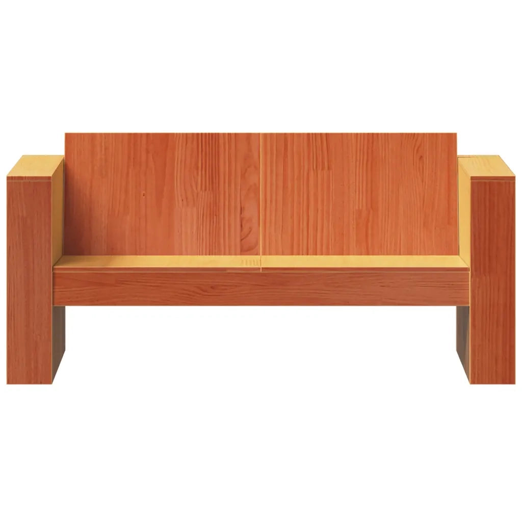 Divano Giardino 2 Posti Marrone Cera 134x60x62 cm Massello Pino 844625