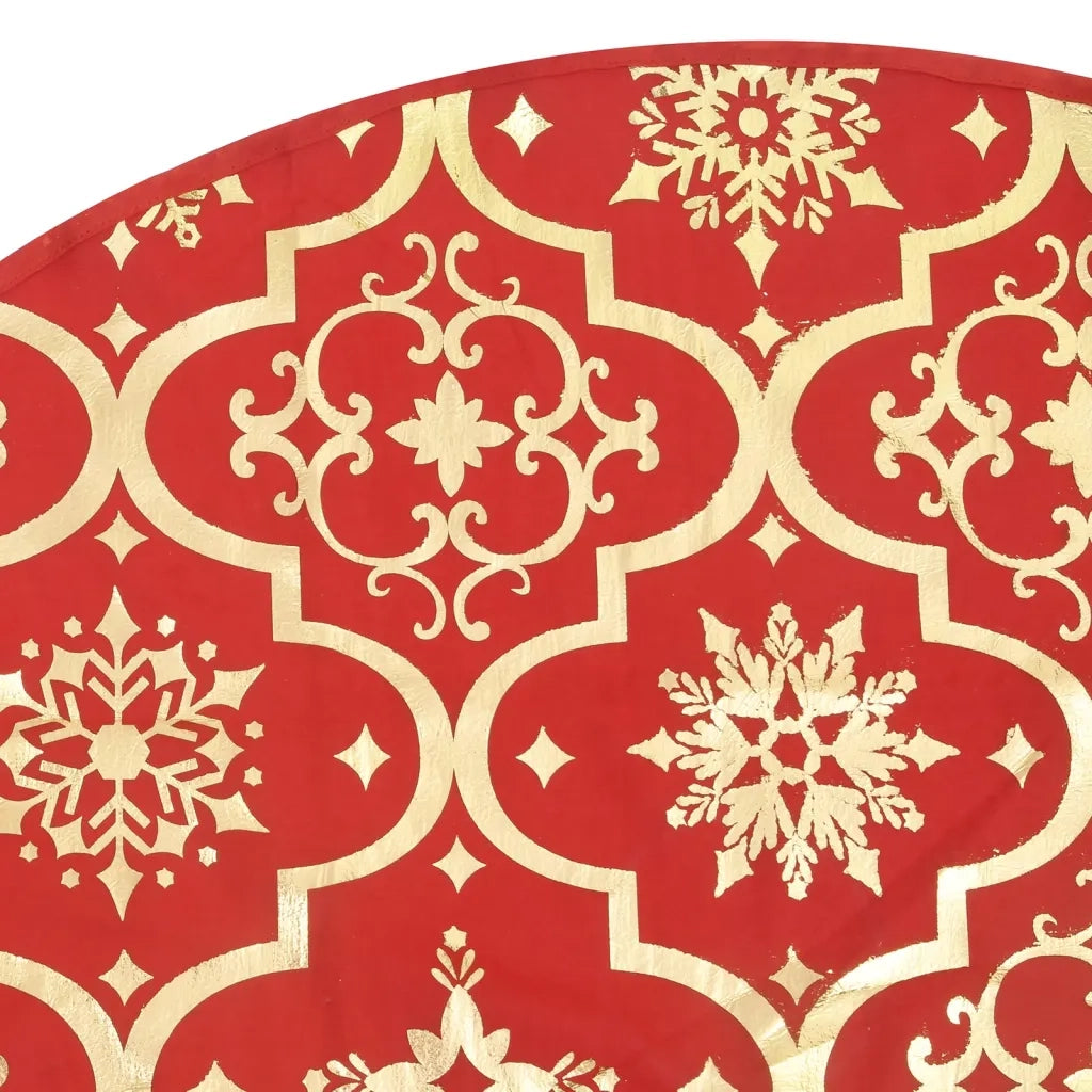 Gonna per albero di Natale di lusso con calza rossa 150 cm in tessuto CFW7391327
