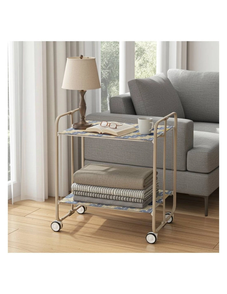 Carrello da cucina pieghevole sabbia con ruote BAUHAUS 2 ripiani