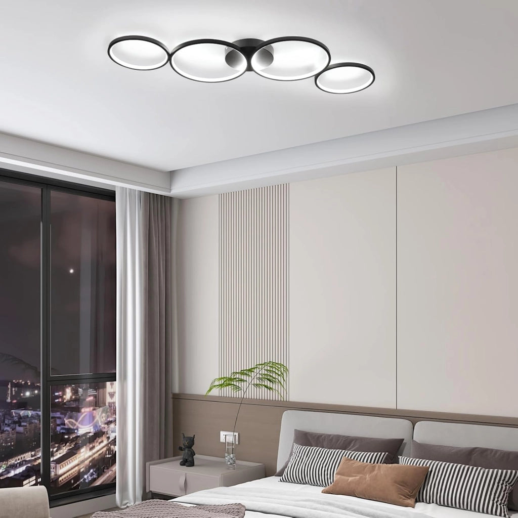 ZMH Lampada da soffitto plafoniera LED moderna telecomando design elegante 4 fiamme
