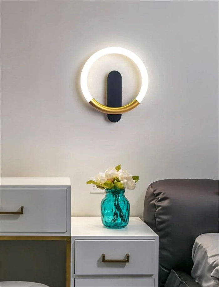 Applique Da Parete Led Lhj068-w C Brush Gold/black