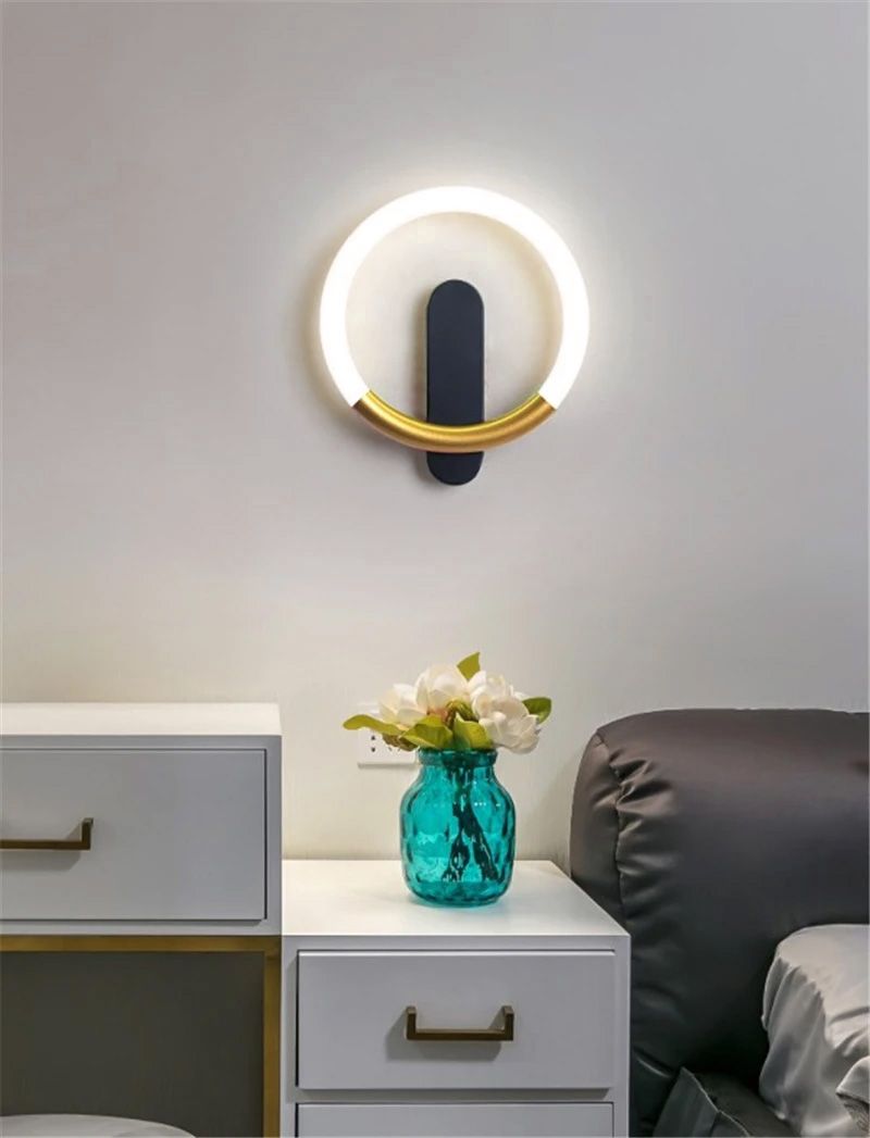 Applique Da Parete Led Lhj068-w C Brush Gold/black