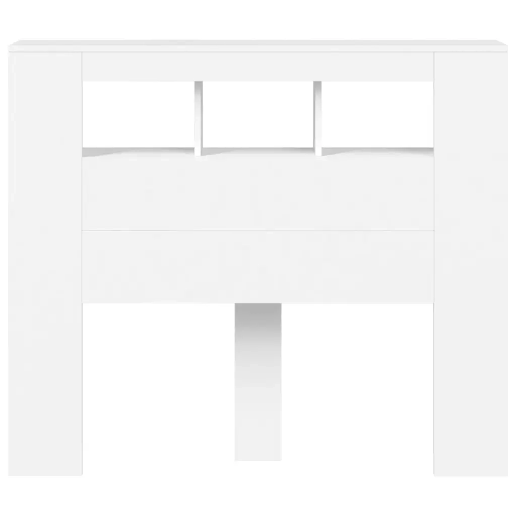 Testiera LED Bianca 120x18,5x103,5 cm Legno Multistrato 837337