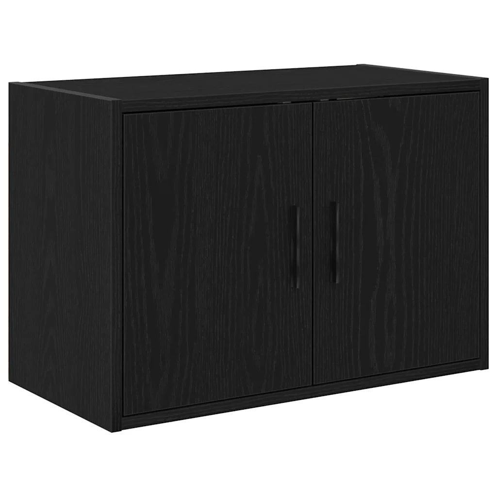 Armadietto da parete per garage 60 x 30 x 41 cm con anta pratico e facile da organizzare in legno composito nero 02_0051437