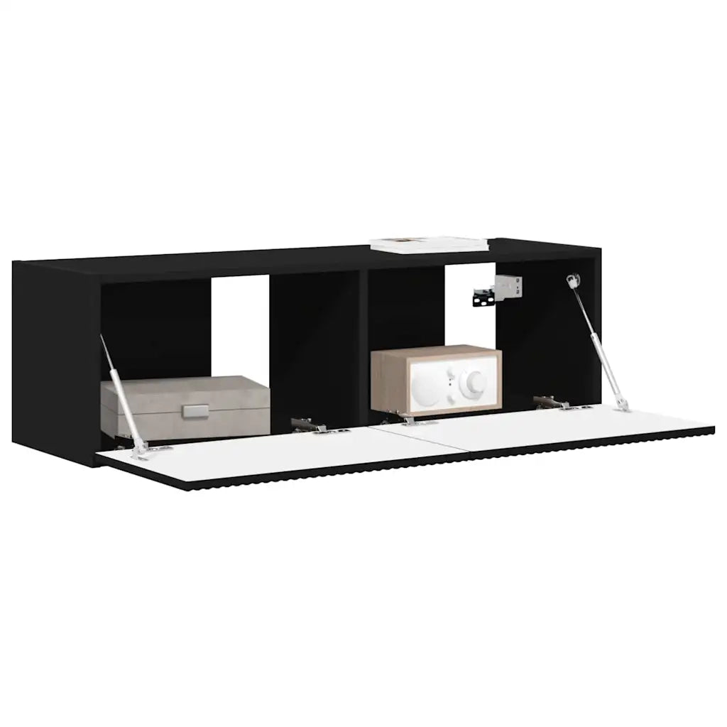 Mobile TV da parete Nero 98 x 31 x 29,5 cm Legno multistrato 892231