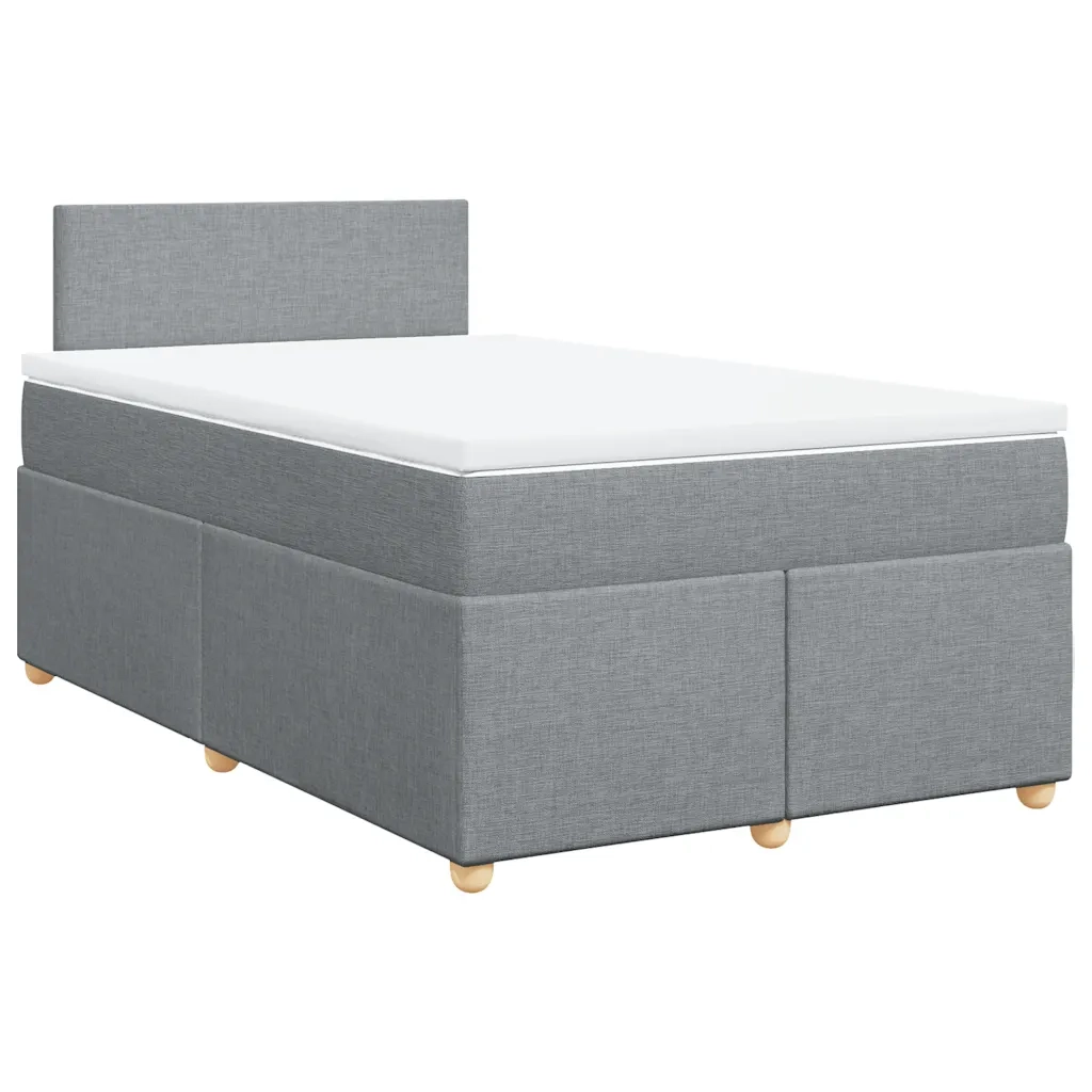 Giroletto a Molle con Materasso Grigio Chiaro 120x190cm Tessuto