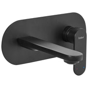 Rubinetto miscelatore per lavabo a parete in ottone nero monocomando bagno stile moderno