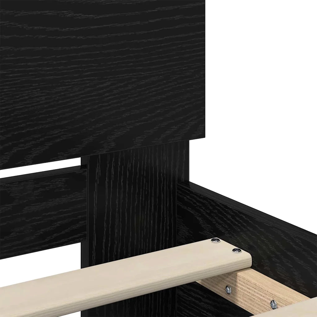Struttura del letto Rovere Nero 120 x 190 cm Legno multistrato 3403594