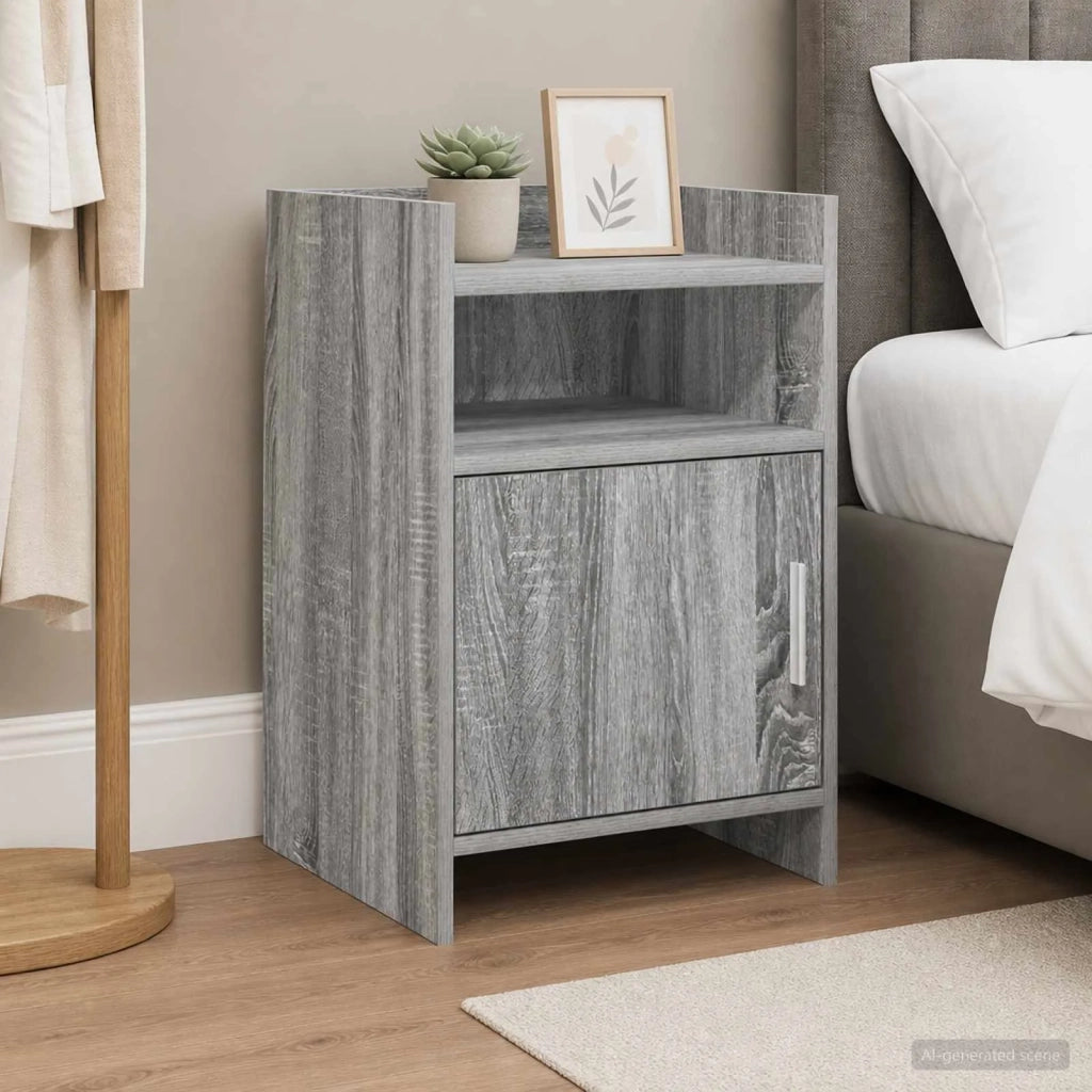 Comodini 2 pz Sonoma grigio 40 x 36 x 60 cm 8011046
