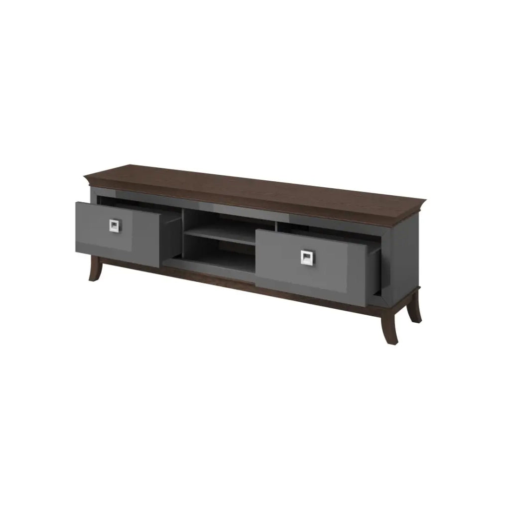 Mobile porta TV XL 196 cm collezione PALACE. Colore grigio e rovere.
