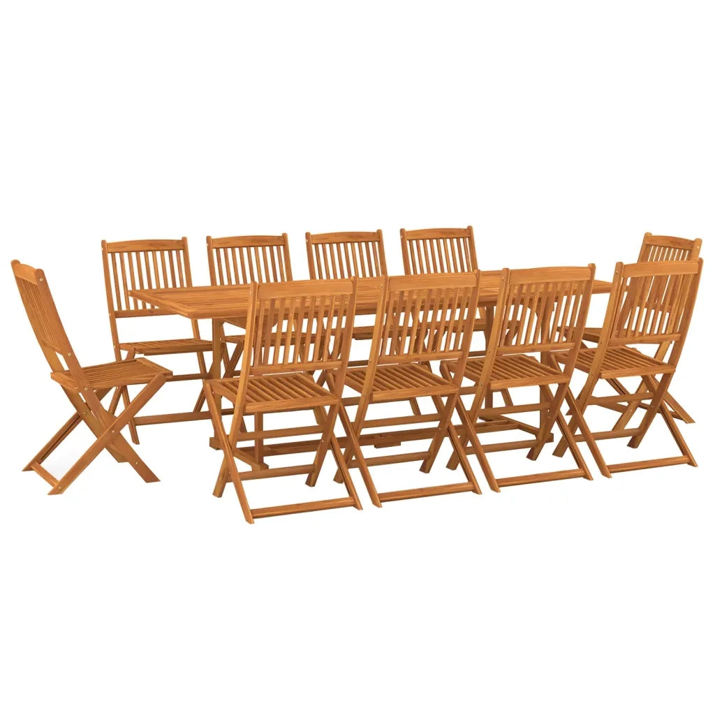 Set da Pranzo da Giardino 11 pz 220x90x75 cm Massello di Acacia 3086989