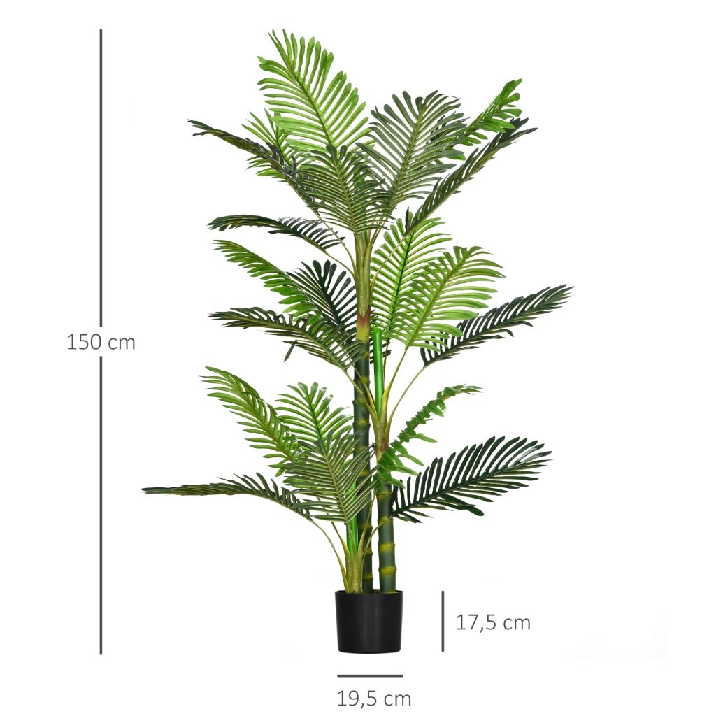 Pianta artificiale ¨C zephmum ¨C Palma verde in vaso nero 19.5x19.5x150 cm