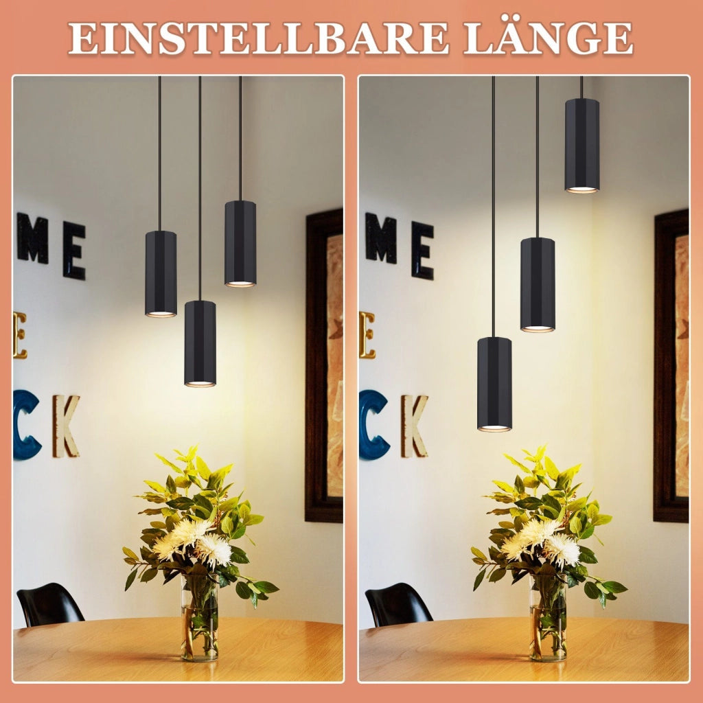 Lampada a sospensione ZMH metallo nero diametro 20 cm 3 attacchi GU10 stile industriale per sala da pranzo e soggiorno