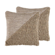 Set di 2 cuscini decorativi Lana e cotone beige 45 x 45 cm Fodera per cuscino a tinta unita con imbottitura in poliestere