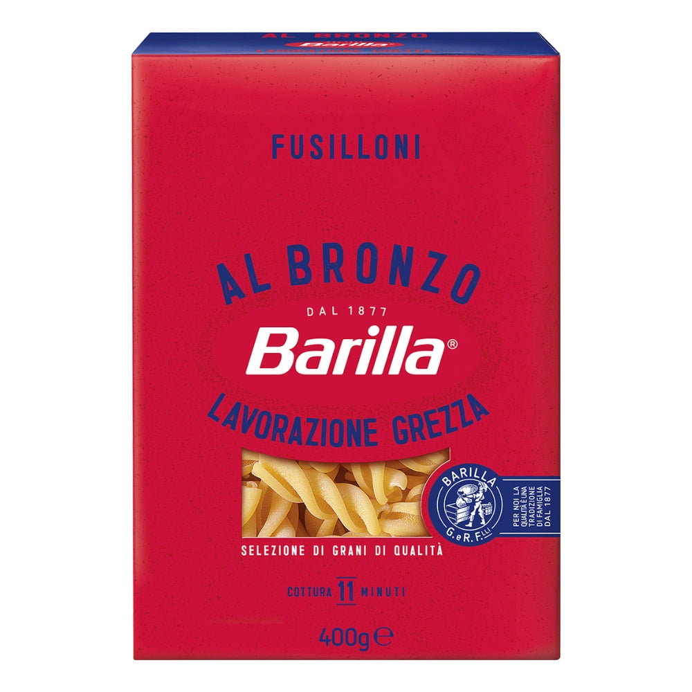 Barilla fusilloni pasta trafilata al bronzo confezione da 400 grammi