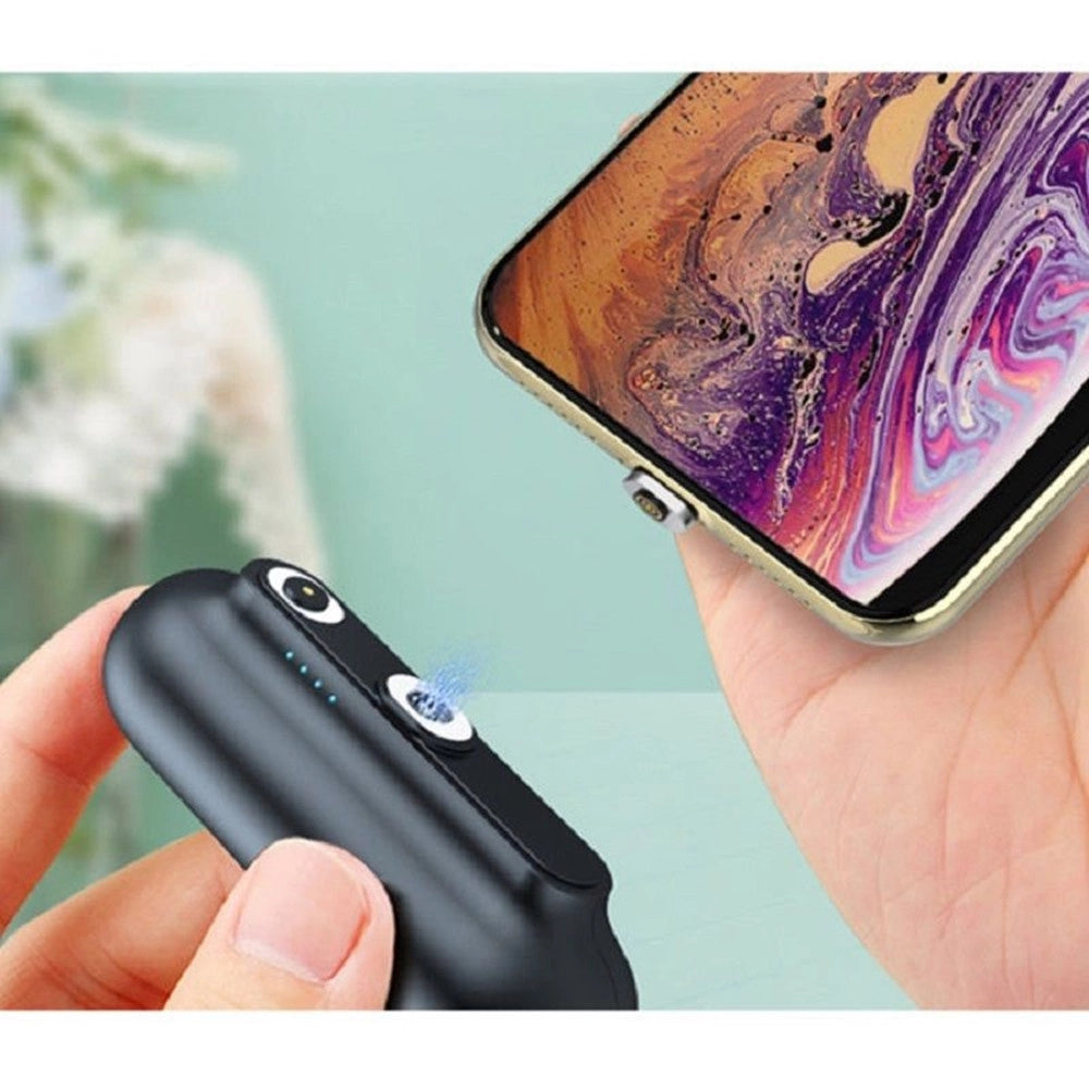 Trade Shop - Mini Power Bank Magnetico 5000mah Caricabatterie Portatile Compatto Con 3 Connettori 7019-3 -