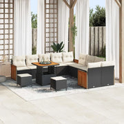Set Divano da Giardino 17 pcs Nero e Crema polyrattan 3365310